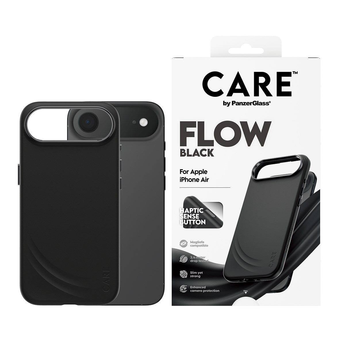 CARE by PanzerGlass® FLOW Case Black w. Haptic Button & MagSafe iPhone Air